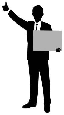 Otostop çeken bir erkek işadamının resmi