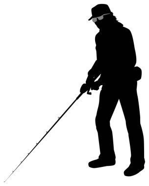 Balık tutan bir adamın görüntüsü.