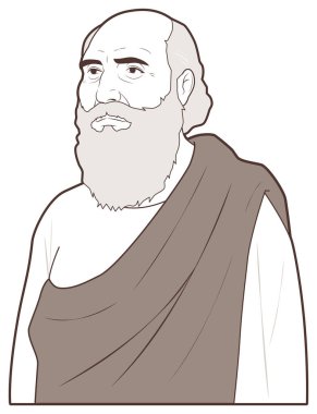 Antik Yunan filozofunun çizimi
