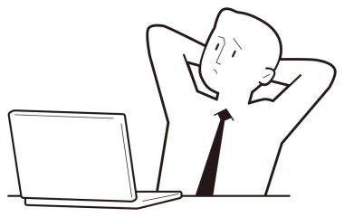 Erkek işadamı iş yerinde motivasyonsuz