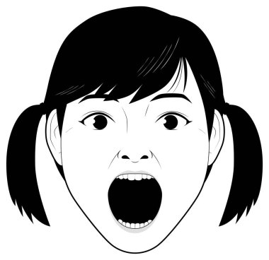 Şaşırmış bir kızın tasviri