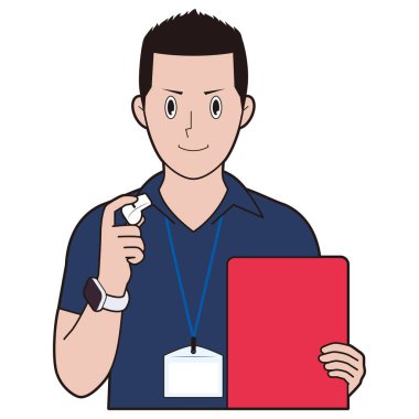 Islık çalan erkek spor eğitmeni