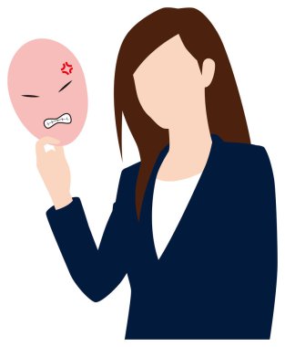 Kadın işadamı kızgın yüz maskesini çıkardı