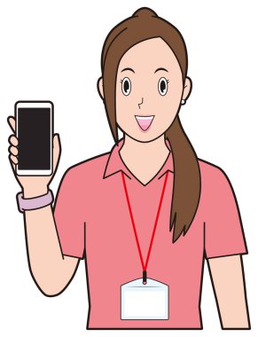 Akıllı telefonlu kadın eğitmen.