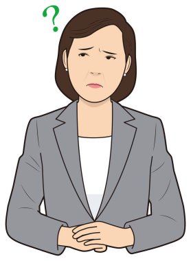 Şüpheleri olan bir kadın işadamının tasviri