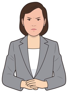 Kızgın bir kadın işadamının resmi.