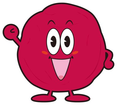 Turşulu eriğin antropomorfik karakter çizimi