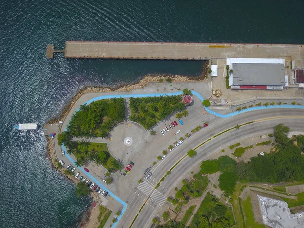 Aerial View of Queens Park and Maritime Terminal: Acapulco Drone, mexico