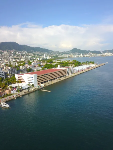 Drone View Acapulcos Maritime Terminal Una Imagen Aérea Vertical México — Foto de Stock