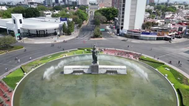 Foguete Voando Sobre Minerva Monumento Guadalajara México — Vídeo de Stock