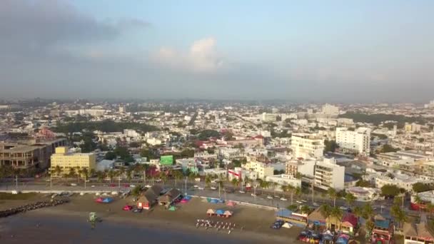Veracruz Waterfront Aerial View Secending Drone Mexico — Stock video