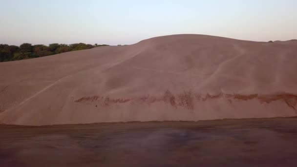 Drone Footage Chachalacas Beach Dunes Stunning Side View Mexico — стокове відео