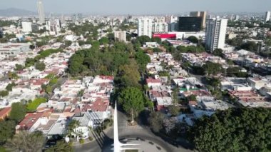 Guadalajara, Meksika 'daki Juan Carlos Pelayo kavşağının hava görüntüsü