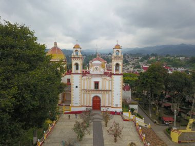 Veracruz 'daki Xicos Kilisesi' nin Hava Görüntüsü İnsansız Hava Aracı, Veracruz Meksika