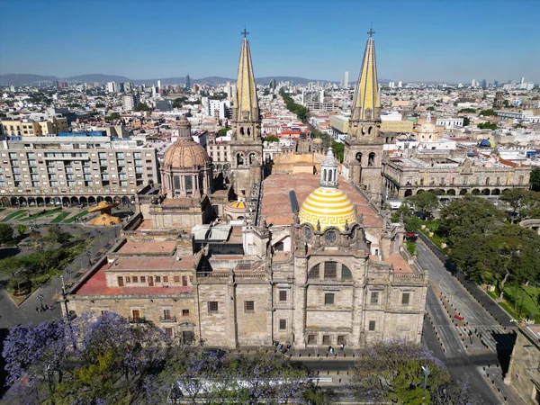 Drone View Backside Guadalajara Cathedral Horizontal Perspective Revealing Architecture Tural — 图库照片