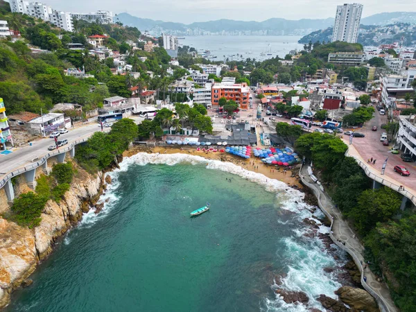 Praia Angosta Acapulco Vista Horizontal Serene Shoreline México — Fotografia de Stock