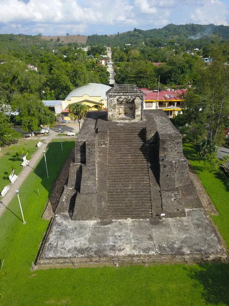 Vertical Capture Angangueo Castle Aerial View Veracruz State Mexico — Stock Photo, Image