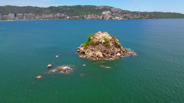 Annäherung Morro Acapulco Horizontales Drohnenvideo Mit Atemberaubendem Detail Mexiko — Stockvideo