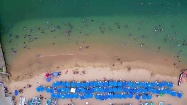 Cenital Beach View Drone Video Capture Playa Tlacopanocha Közép Acapulco — Stock videók