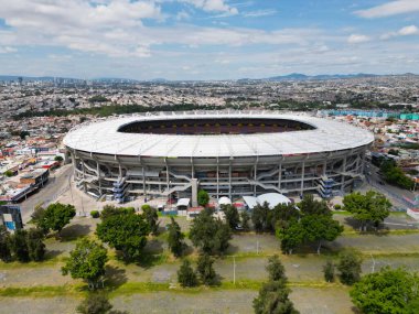 Iconic Frontal: Guadalajara, Meksika 'daki Jalisco Stadyumu Drone View