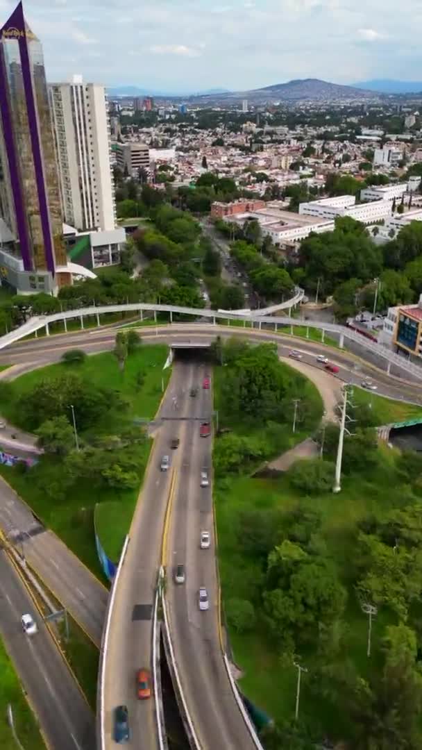 Time Unveiled Hyperlapse Drone Video Los Cubos Junction Guadalajara Mexico — Stock Video