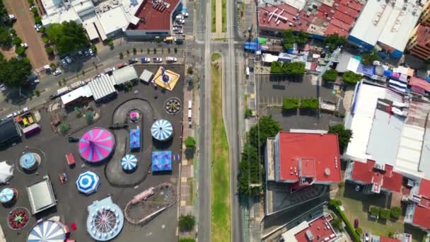 Birds Eye Dance Cenital Drone Video Normal Roundabout Downtown Guadalajara — Vídeo de Stock