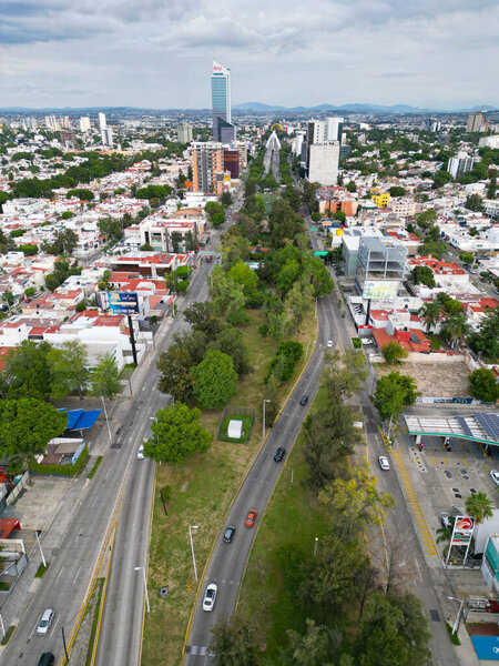 Urban Flow: Vertical Drone Shot on Lazaro Cardenas Avenue, Guadalajara Mexico