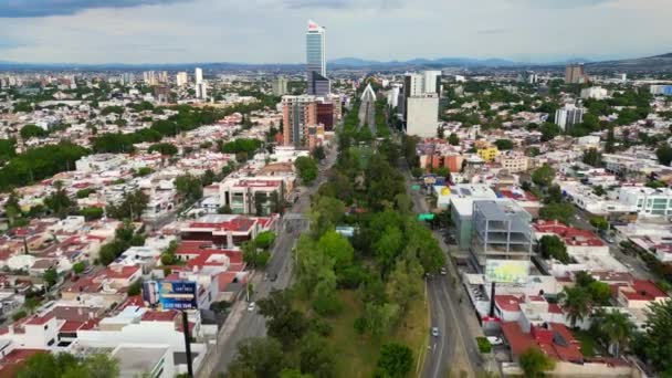 都市脉动 瓜达拉哈拉Lazaro Cardenas大道的水平无人机图像 — 图库视频影像
