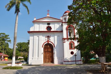 La antigua, Mexico - December 7 2022: View of the church located in the central square of the town of La Antigua in Veracruz clipart