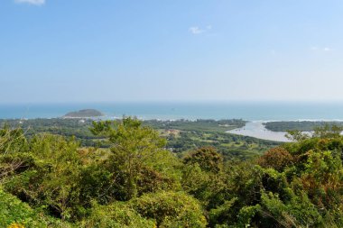 Meksika 'daki Cempoala arkeolojik bölgesinden denize dökülen Actopan nehrinin görüntüsü