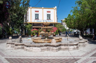 Guadalajara, Meksika - 3 Kasım 2024: Geleneksel Çeşme Dokuz Köşeli Meydan