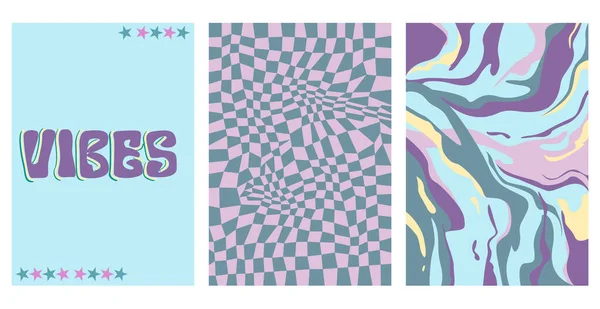 Kaliteli hippi tarzıyla iyi titreşimler ayarlayın. Geçmişe dönük soyut bir arkaplan. İlham verici alıntılar ve iyi titreşimlerle dolu vektör posterleri. Eski renkler.