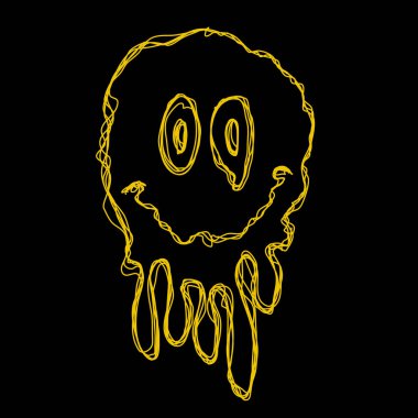 Happy Face Vector Art Illustration. Dripping Smile Face Icon. Fashion Illustration