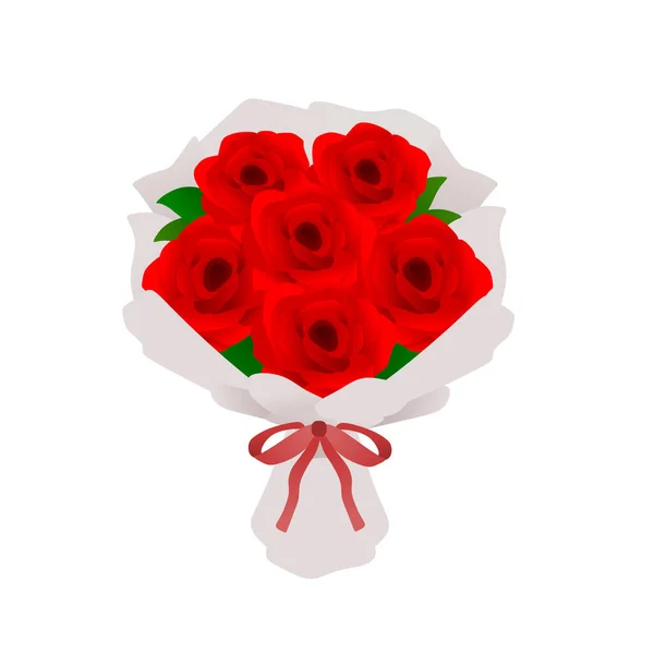 Rose Blumen Blumenstrauß Vektor Illustration — Stockvektor