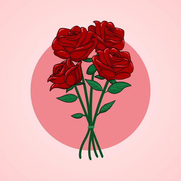 Boquet Roses Vectoriel Illustration Ad420 — Image vectorielle