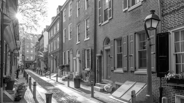 Histórica Ciudad Vieja Filadelfia Pensilvania Callejón Elfreth Conocida Como Calle —  Fotos de Stock