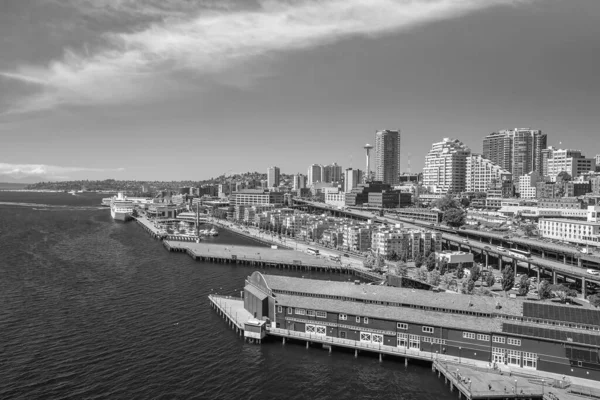 美国华盛顿州西雅图市中心天际线城市景观 — 图库照片