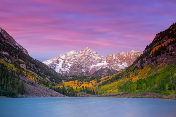 Landschapsfoto Van Maroon Bell Aspen Colorado Herfst Seizoen Verenigde Staten — Stockfoto