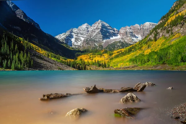 Landscape Photo Maroon Bell Aspen Colorado Autumn Season United States — Stock Photo, Image
