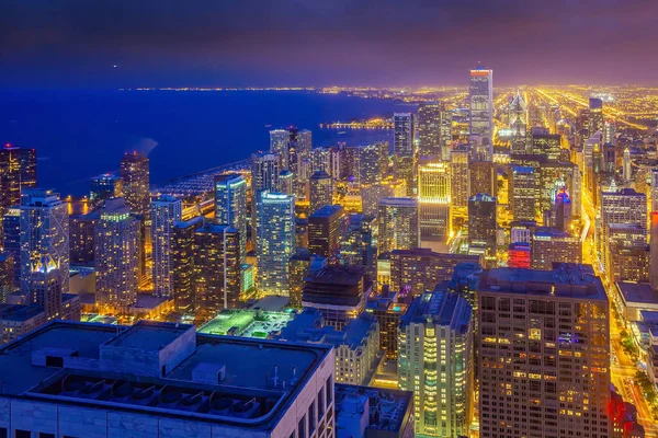 Downtown Chicago Skyline Sunset Illinois Usa — Stock Photo, Image