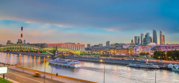 Moscow City Skyline Επιχειρηματική Περιοχή Και Μόσχα Ποταμός Στη Ρωσία — Φωτογραφία Αρχείου
