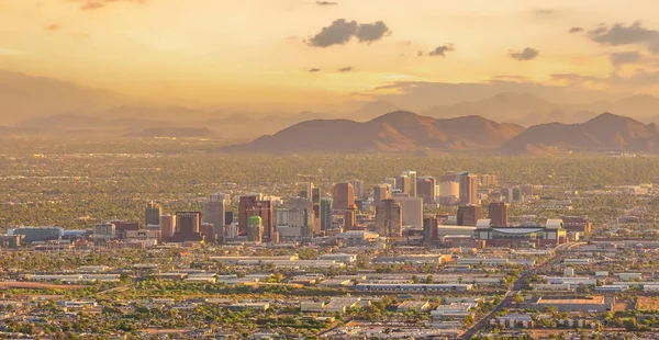 Phoenix Cidade Cidade Skyline Cityscape Centro Arizona Nos Eua Pôr — Fotografia de Stock