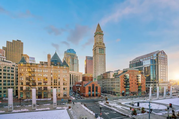 Downtown Cityscape Old Market Nel Centro Storico Boston Massachusetts Usa — Foto Stock