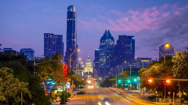 Austin City Downtown Skyline Cityscape Texas Usa Sunset — Stock Photo, Image