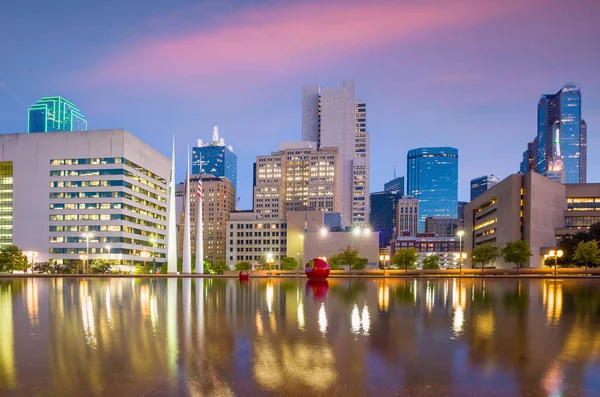 Dallas Stad Centrum Skyline Stadsbild Texas Usa Vid Solnedgången — Stockfoto