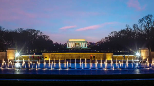 Lincoln Memorial Στο Ηλιοβασίλεμα Στην Ουάσιγκτον Ηνωμένες Πολιτείες Της Αμερικής — Φωτογραφία Αρχείου