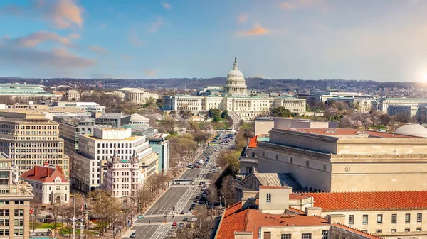 Capitole Des États Unis Washington Repère Américain Coucher Soleil — Photo
