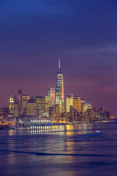 Nova Iorque Skyline Paisagem Urbana Manhattan Nos Eua Pôr Sol — Fotografia de Stock