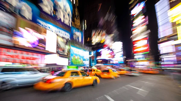 Taxi Jaune Manhattan New York City Aux Etats Unis Vitesse — Photo