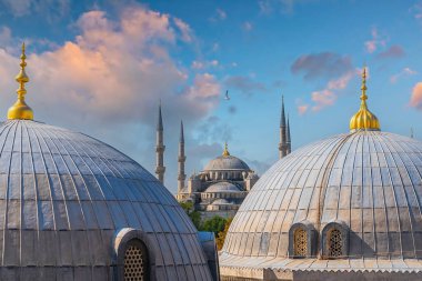 İstanbul, Türkiye 'deki Sultanahmet Camii (Mavi Cami)